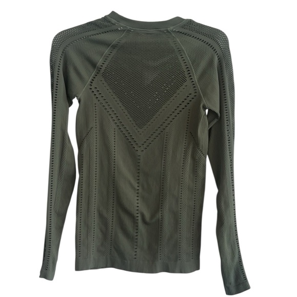 Athleta Oxygen Long Sleeve Top Olive Green Sz X-Small - Picture 4 of 9